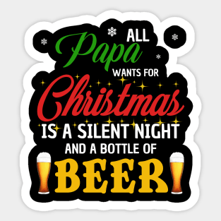 All Papa Wants For Christmas Beer Sticker